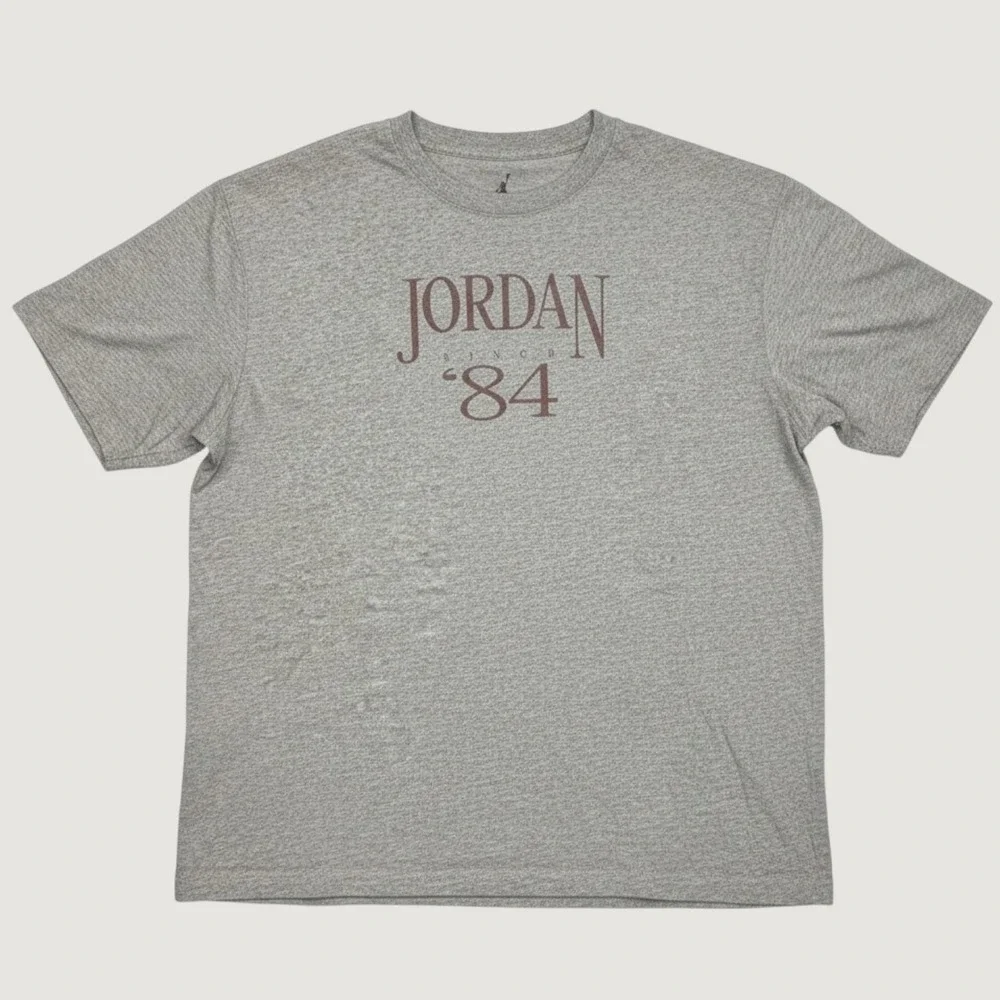 0098 | Jordan Since 84 Graphic Tee Shirt Heather Gray Mens‎ M FN5424-063